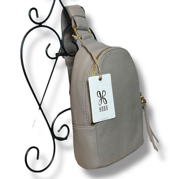 Hobo Fern Sling Bag Taupe Pebbled Leather Crossbody Convertible Backpack  $198 main image 7